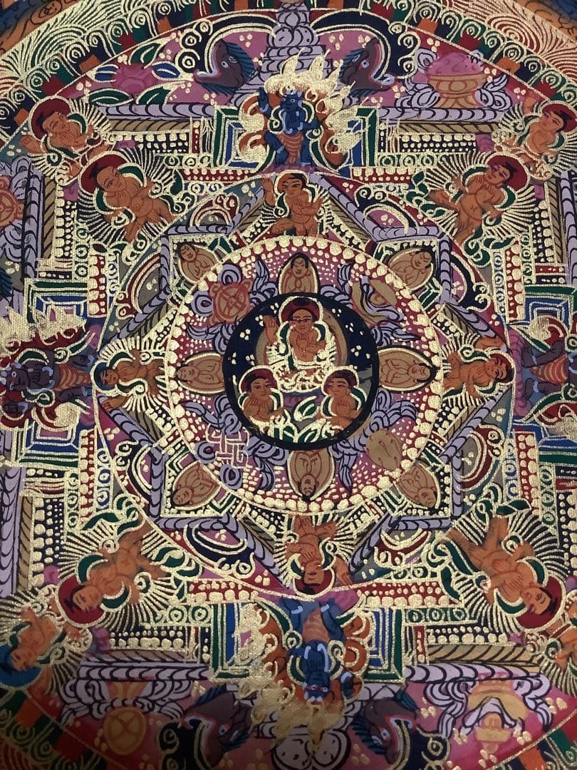 《 チベット密教　新品　1点物 》 手描き　曼荼羅　仏陀　釈迦　仏画　仏教　f4