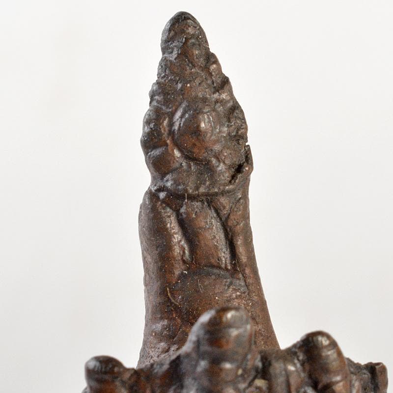 仏教美術　古銅　チベット仏　仏像　置物　唐木台付　M　R7126