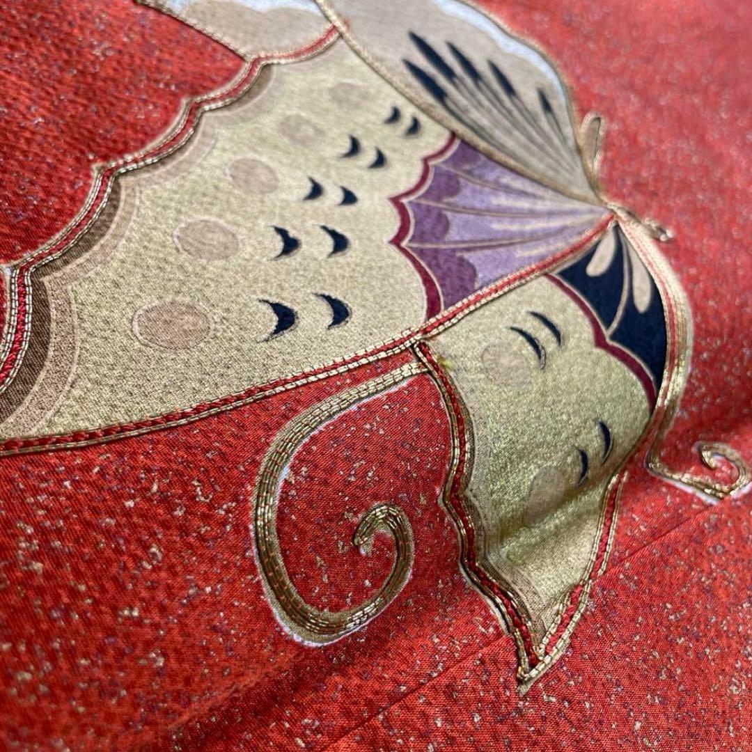 振袖 超 トールサイズ 金駒刺繍 箔 金彩 蝶の舞 望月 正絹 裄71 v015
