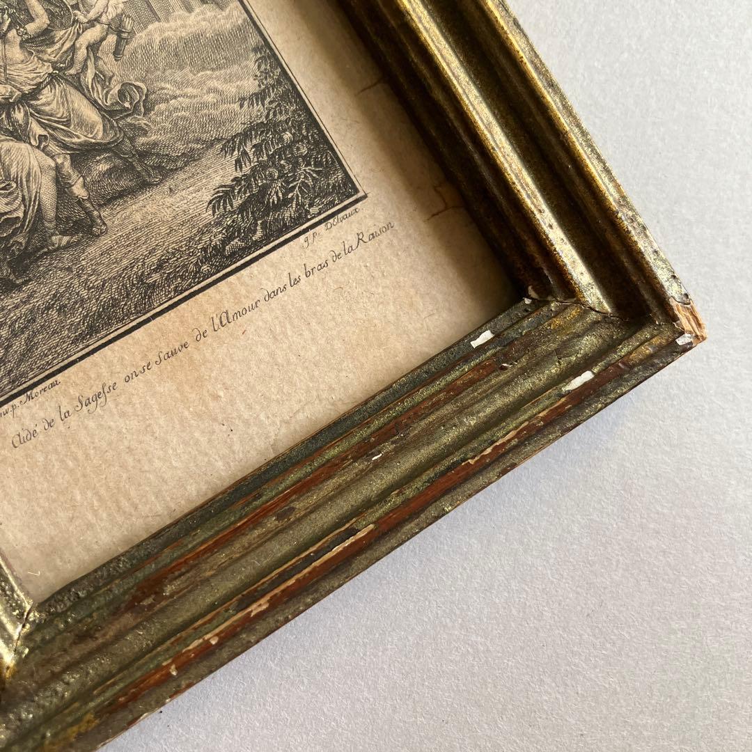 フランス アンティーク 銅版画 額縁 額装 フレーム