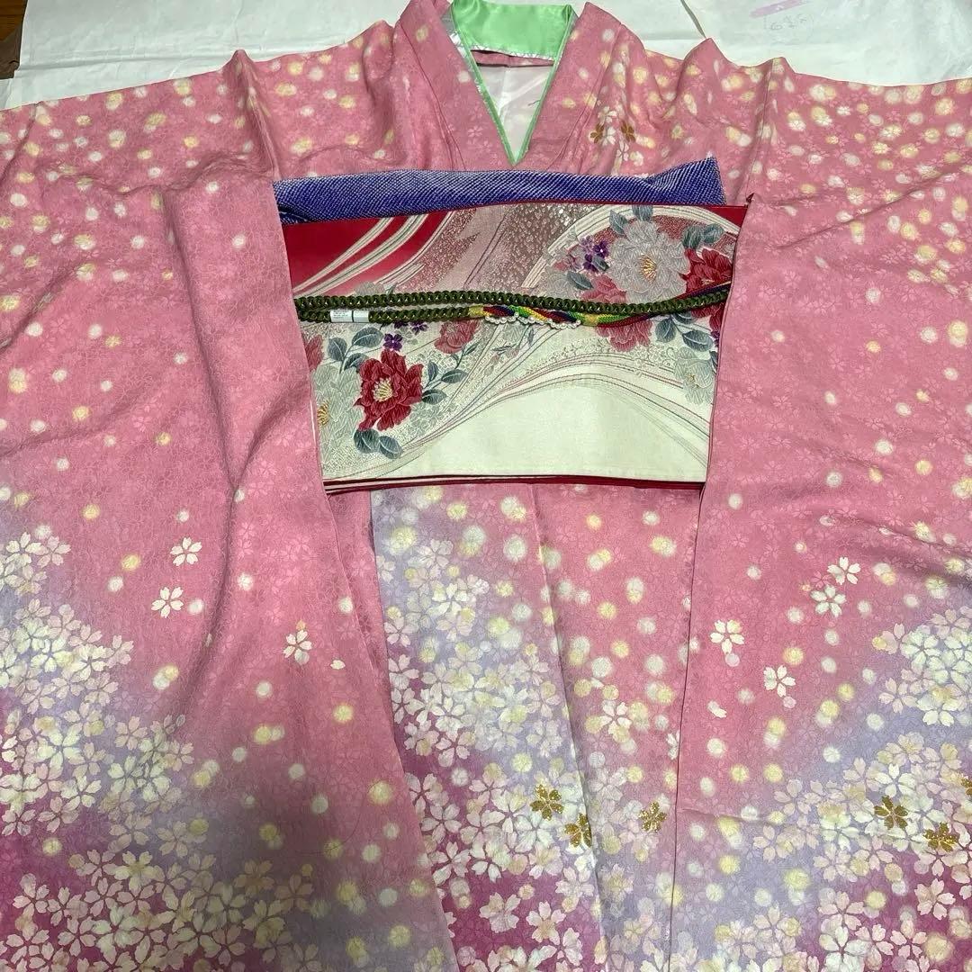 ❤️振袖　着丈174cm 袖丈69cm M〜Ｌ 袋帯　6点フルセット　正絹