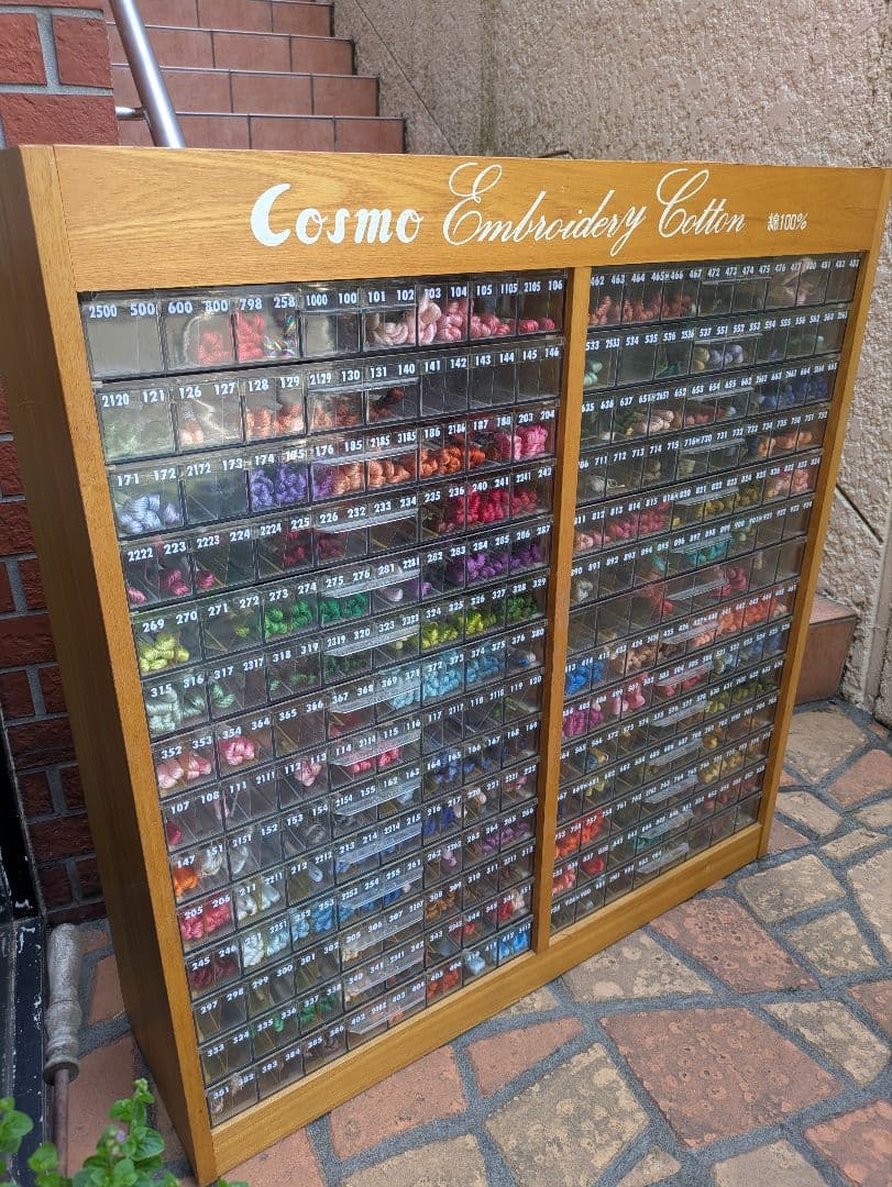 Cosmo 収納 什器 収納棚 店舗用什器 刺繍 刺繍糸 レトロ