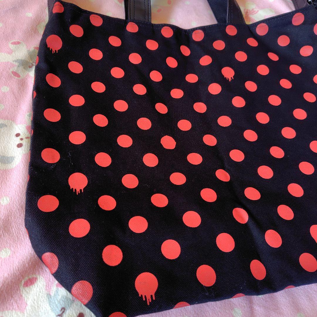 美品アーバンギャルド血の丸グッズ赤黒色トートバッグショルダーバッグゴシック系ケラ