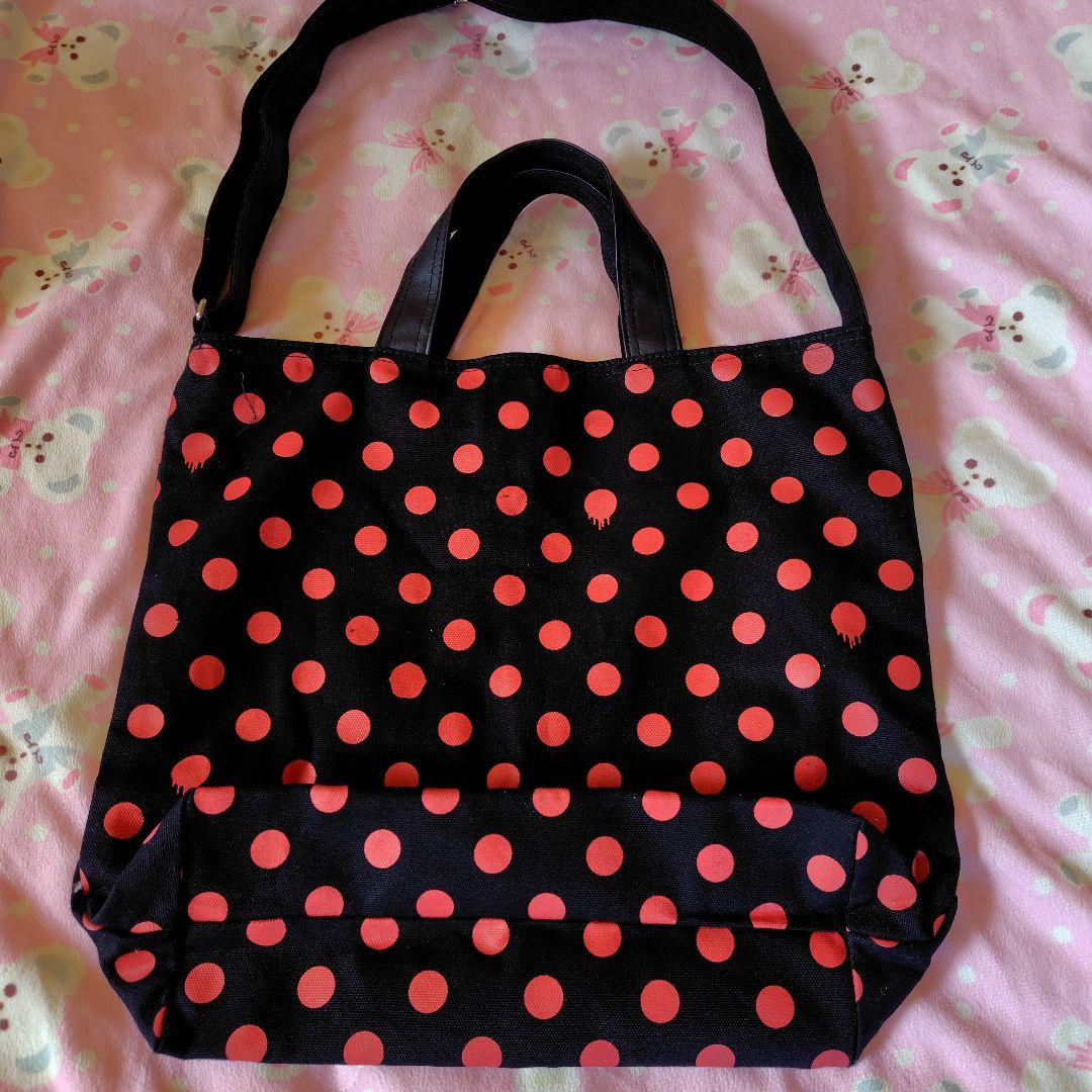 美品アーバンギャルド血の丸グッズ赤黒色トートバッグショルダーバッグゴシック系ケラ