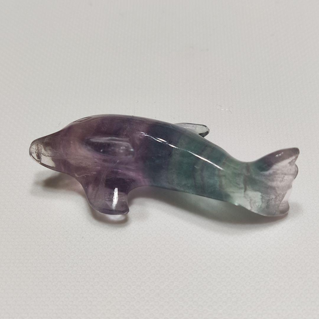 パワーストーン　天然石　レインボーフローライト　イルカ　17g　No.428