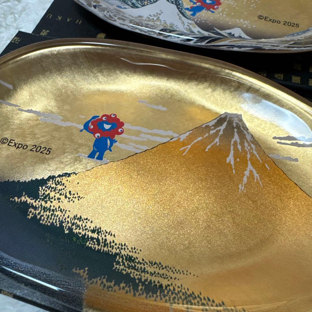 【大阪万博 会場限定】箔一　ミャクミャク　金沢　大阪万博　北斎　箔名画　お皿