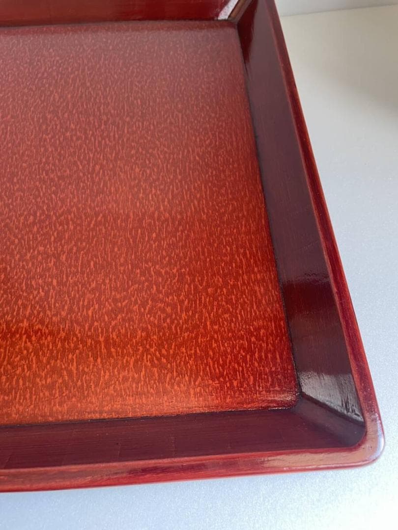 ②後藤塗 木製漆器 四方盆 五客 お盆 正方盆 70