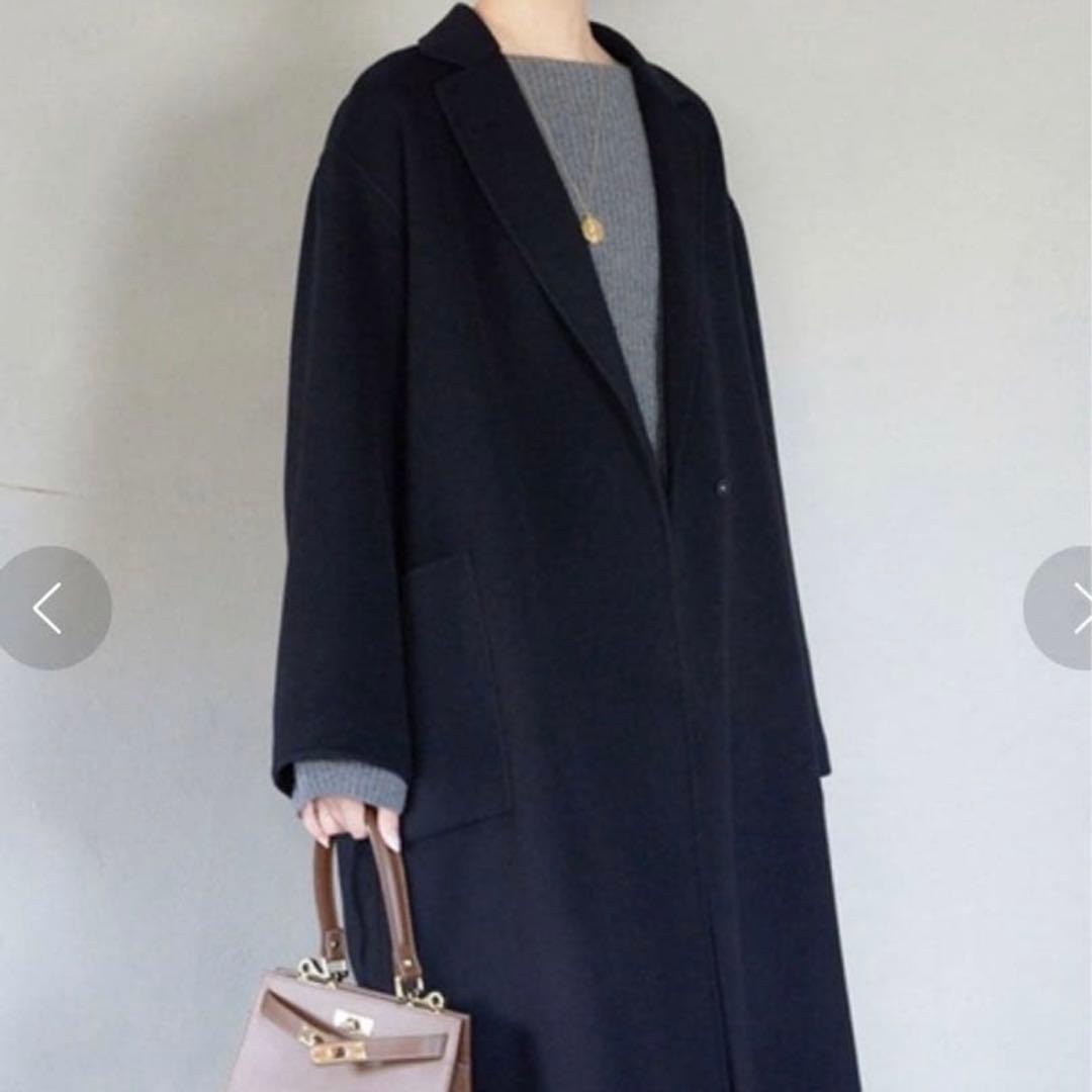 未使用級 スローブイエナ ダブルフェイスロングチェスターコート L相当