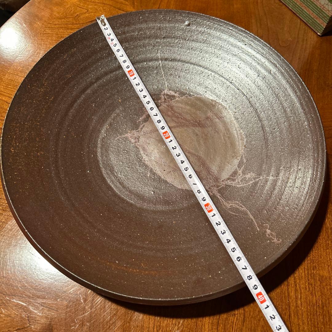新品③◆備前焼　大皿　飾り皿　丸型