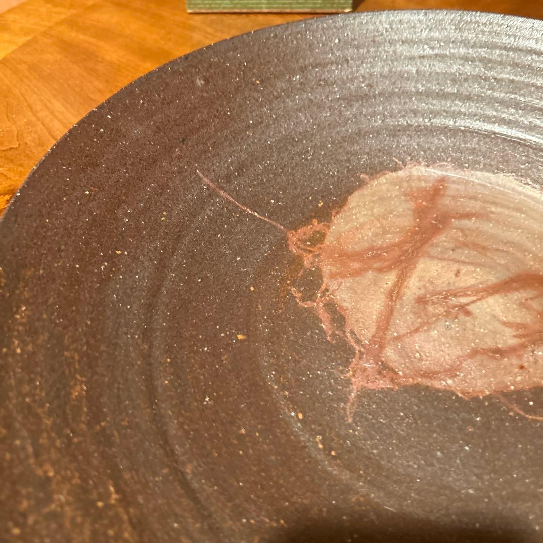 新品③◆備前焼　大皿　飾り皿　丸型