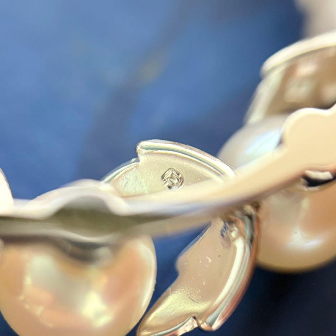 ミキモト　MIKIMOTO アコヤパール　ブローチ　真珠　パール　リーフ