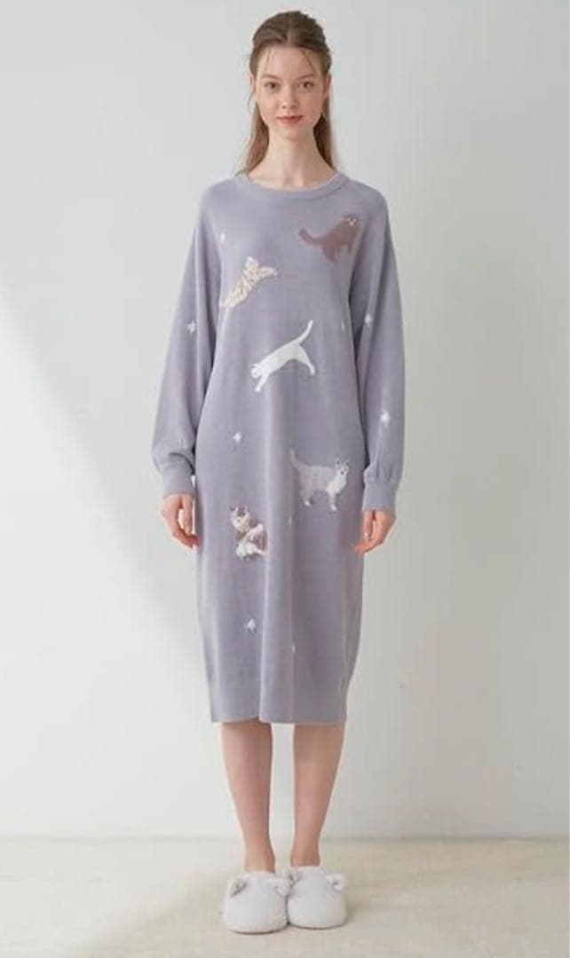 最終値下げ！gelato pique ねこジャガード総柄ワンピース