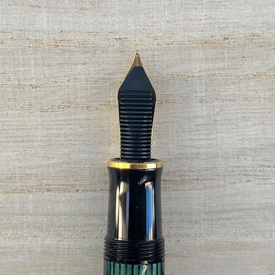 ペリカン M800 EN刻印 イタリア刻印 緑縞 スーべレーン 万年筆 字幅 M