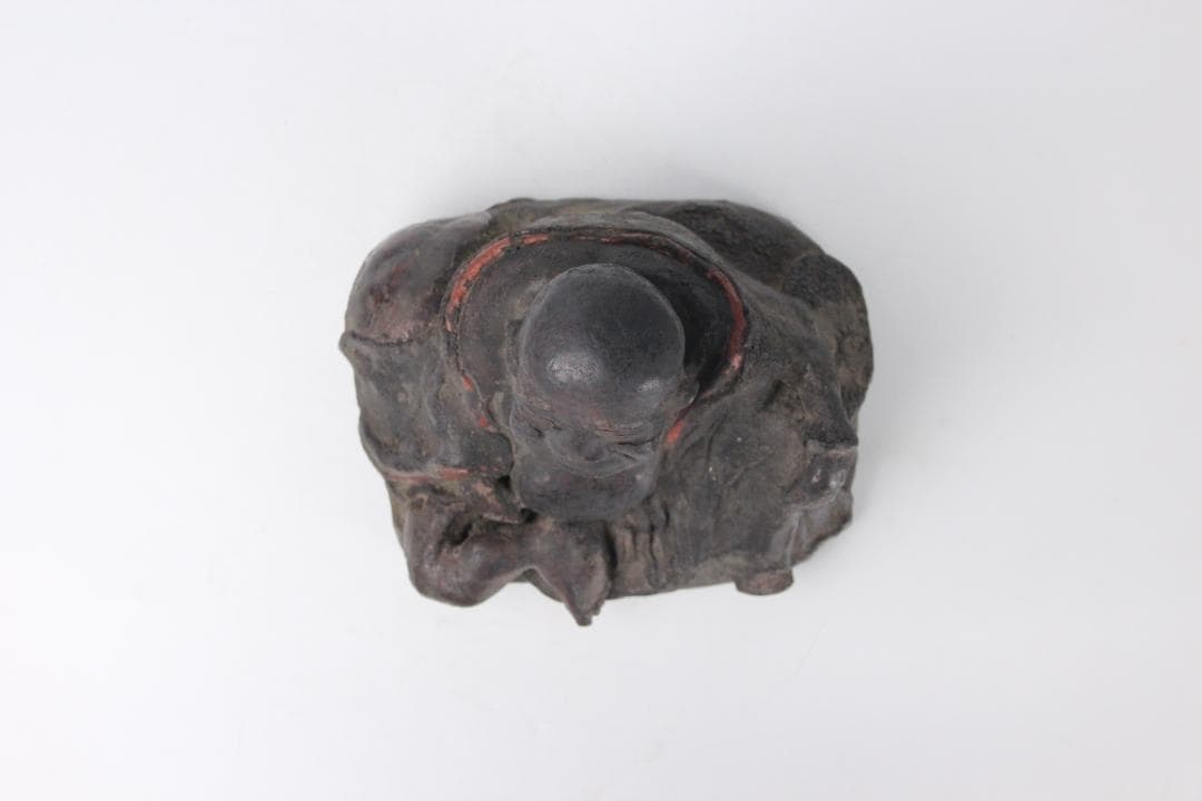 桃山時代 楽焼　田中 宗慶　達磨　だるま　置物　焼き物　箱付 EM19-18