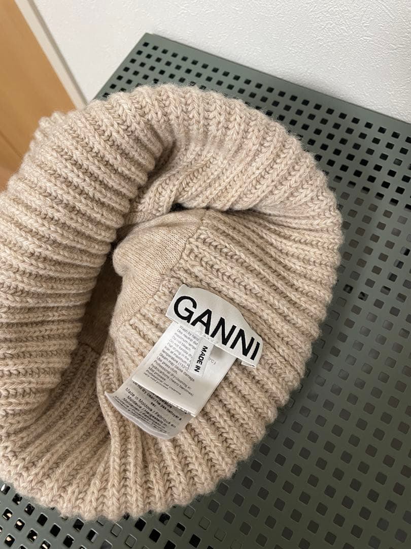 GANNI ガニー　Structured Rib Beanie ニット帽