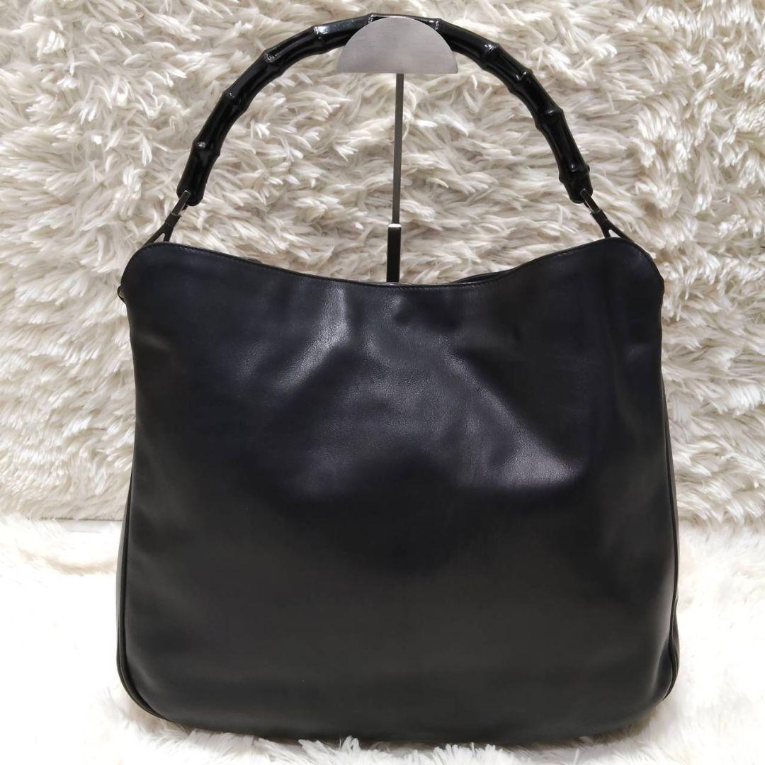 グッチ ワンショルダー レザー バンブー A4可 肩掛け ブラック