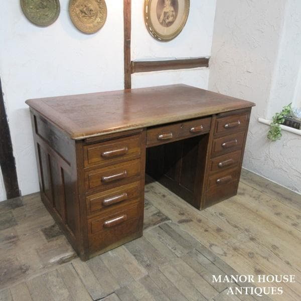 イギリス製 アンティーク 家具 デスク 机 収納 書斎 作業台 英国 6047e