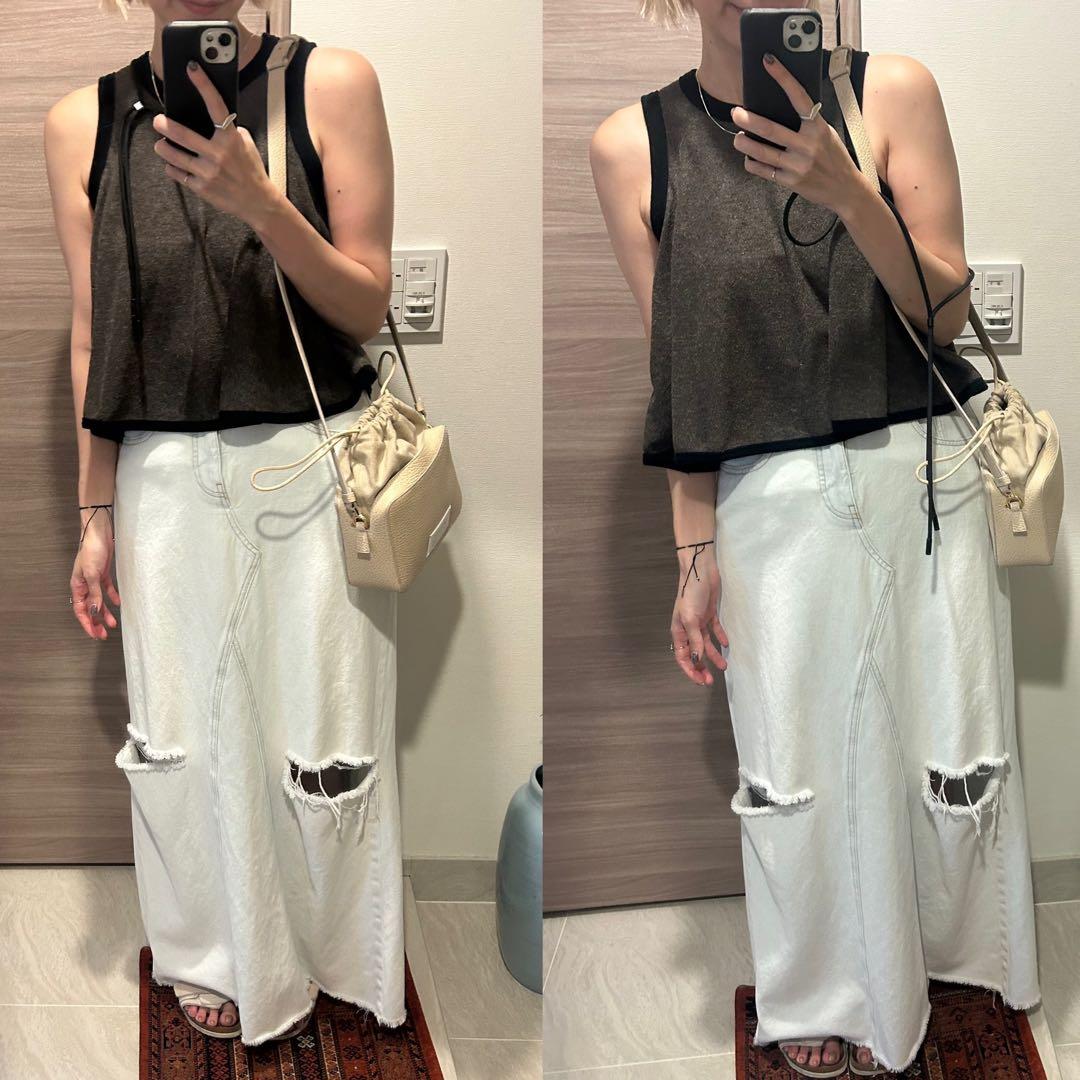 CLANE 25AW PILE FLARE TANK TOPS ブラウンサイズ2