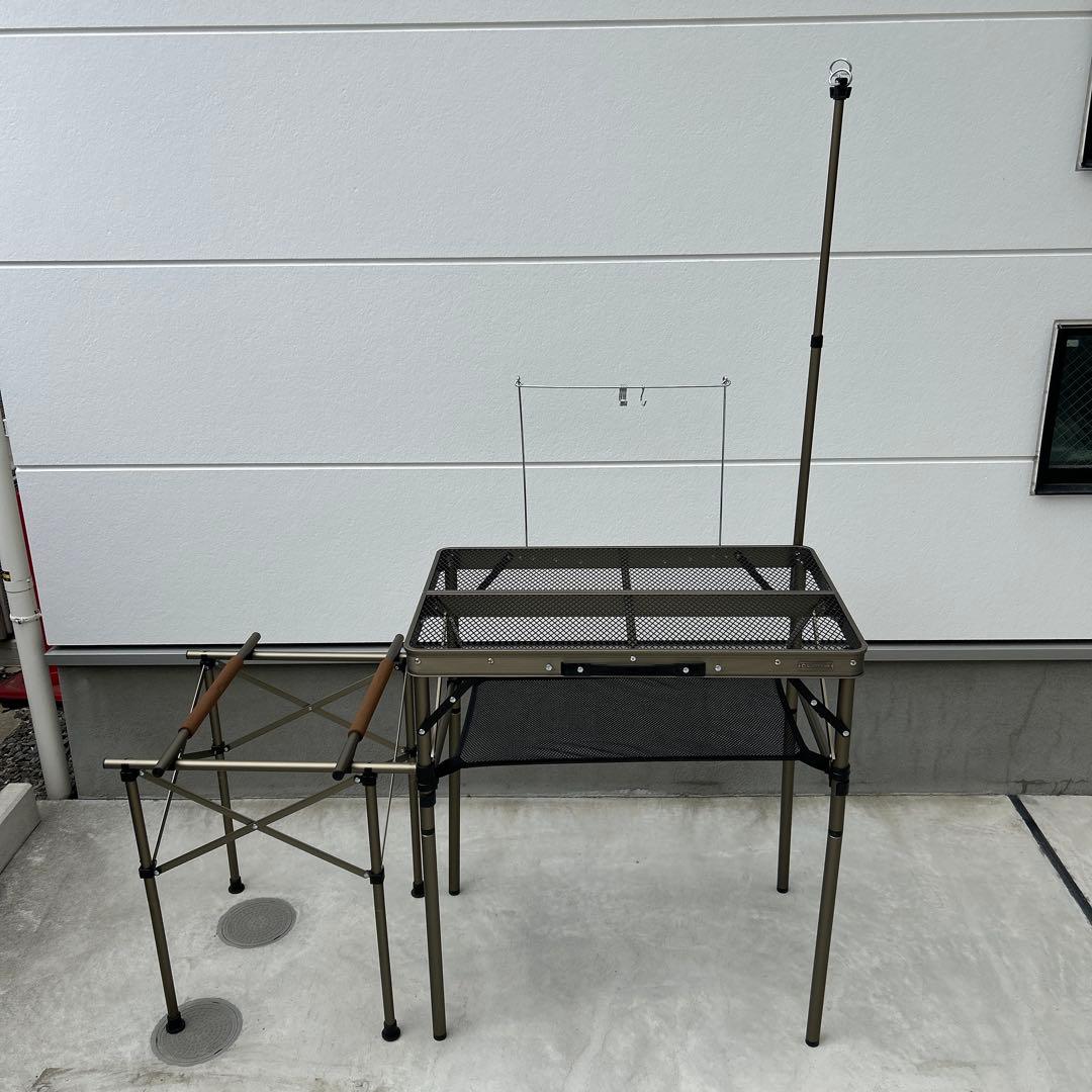 クイックキャンプ　フルメッシュキッチンテーブル ツーバーナー対応