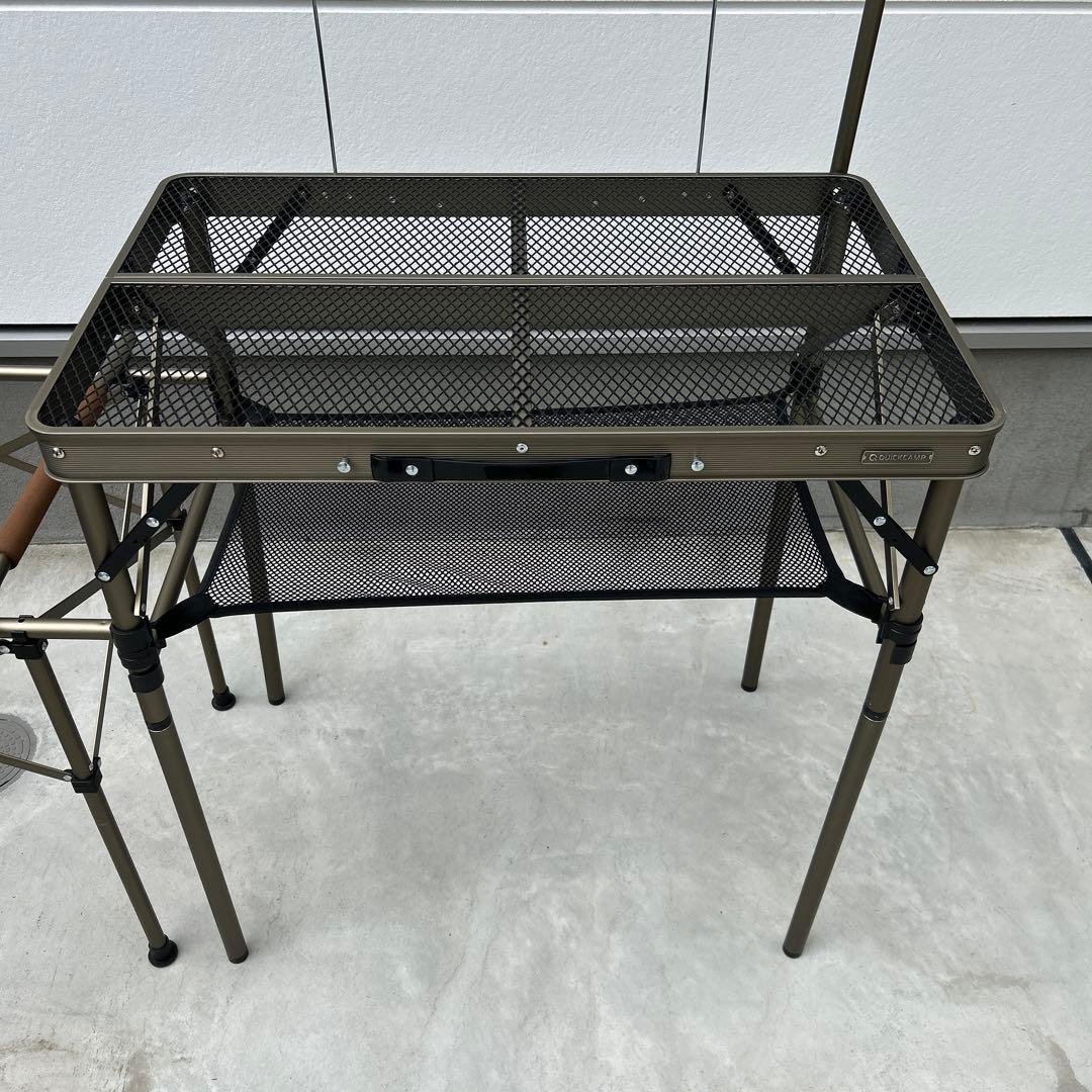 クイックキャンプ　フルメッシュキッチンテーブル ツーバーナー対応