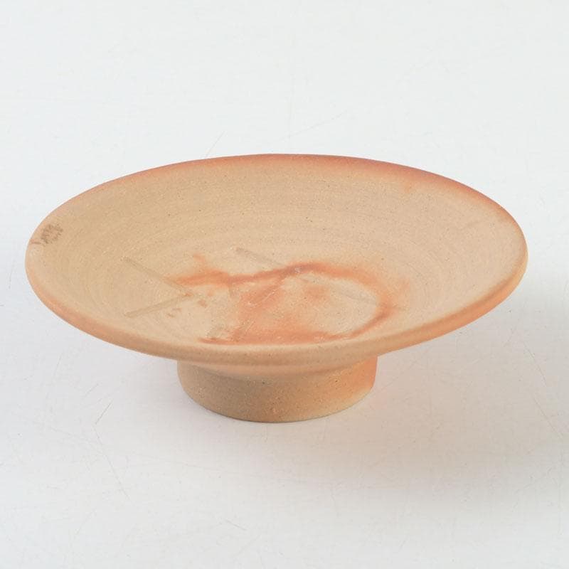 備前焼　人間国宝　藤原雄長男　藤原和作　火襷　盃　共布共箱　N　9444