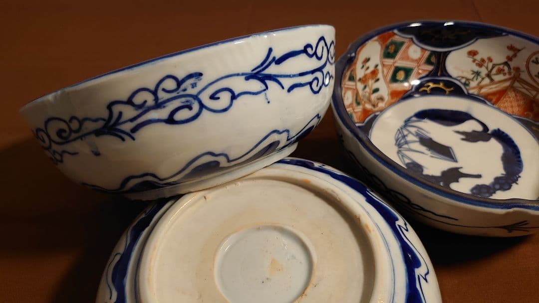 大聖寺伊万里　古伊万里　伊万里　中鉢　蔵出し　３客