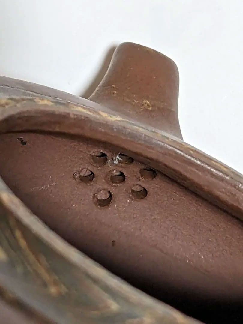 ♦中国 紫泥 茶壺 古玩 宜興窯？タタラ作りアンティーク 骨董品 コレクション