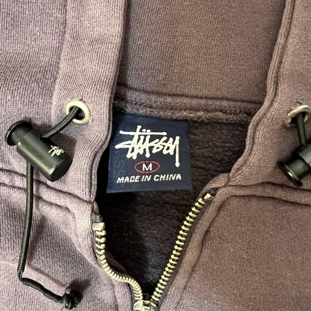 old stussy 紺タグ フーディ パーカー ネイビー M ジップ