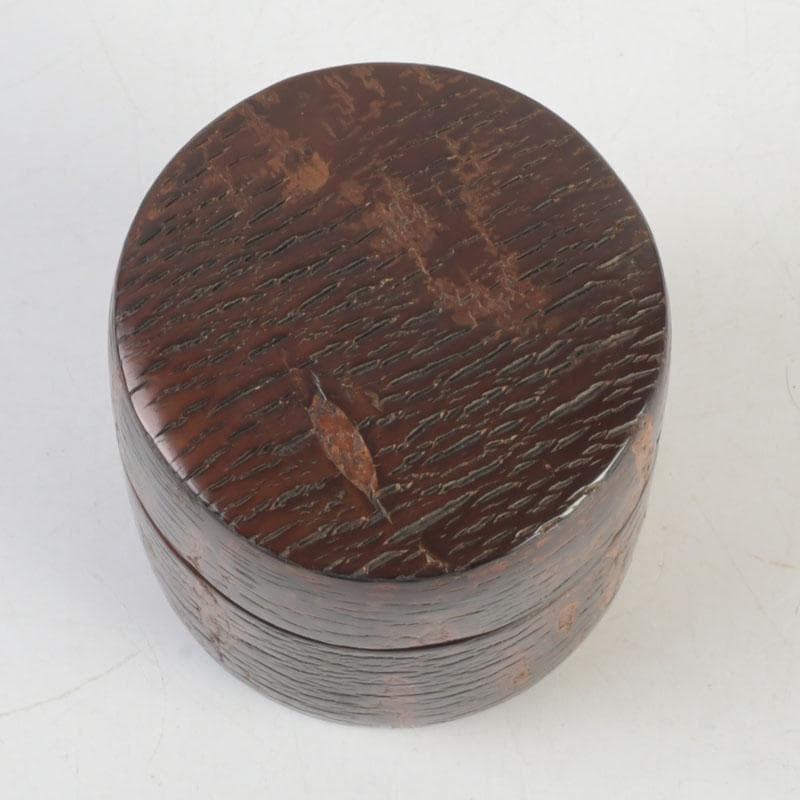 茶道具　伊藤松次作　樺細工　むじ皮　抹茶入　共箱　V　9657