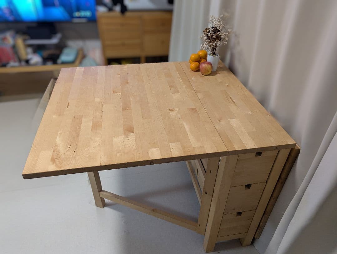 IKEA ノールデン ダイニングテーブル 引き出し付き