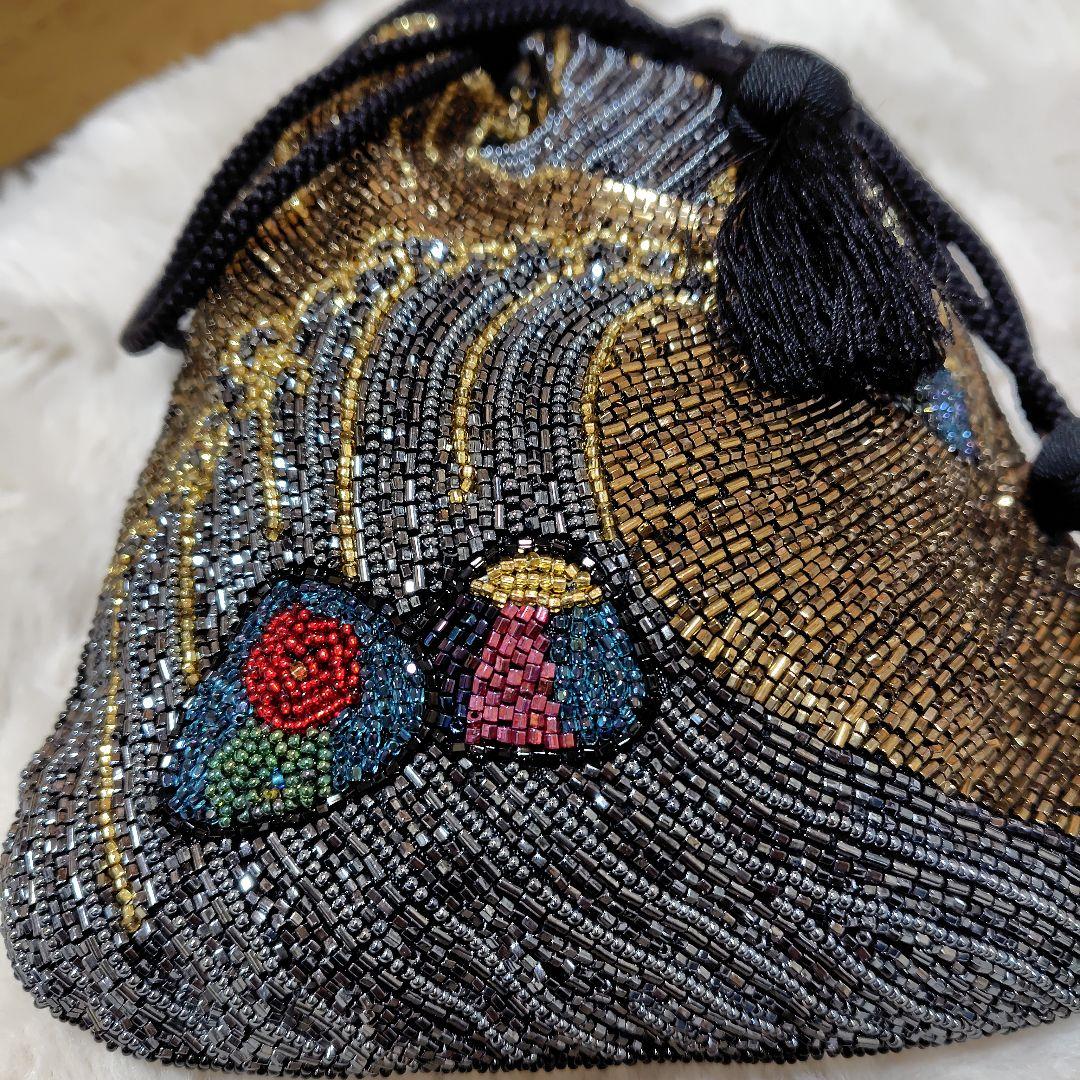 kai3点セット★花井幸子　ビーズ刺繍 　信玄型巾着