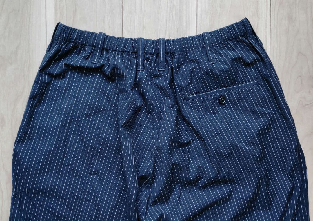 ★希少 16ss 多素材ストライプネイビーパンツ yohjiyamamoto