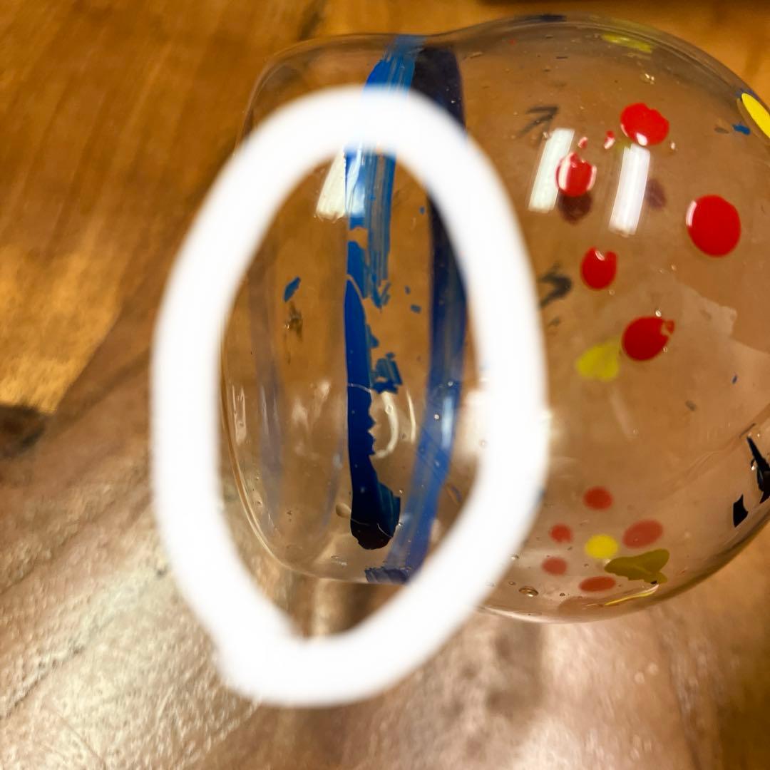 博多民芸　ちゃんぽん　小川勝男作　2個セット　ガラス製ビードロ　ぽっぺん　花