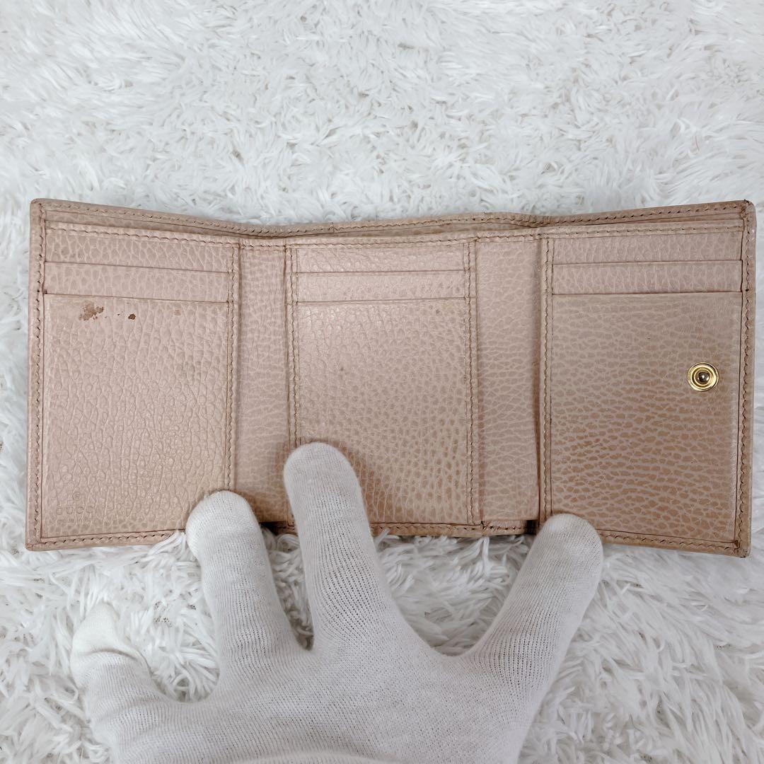 グッチ GG ミニマーモント 474746 折り財布 本革　バイカラー　黒