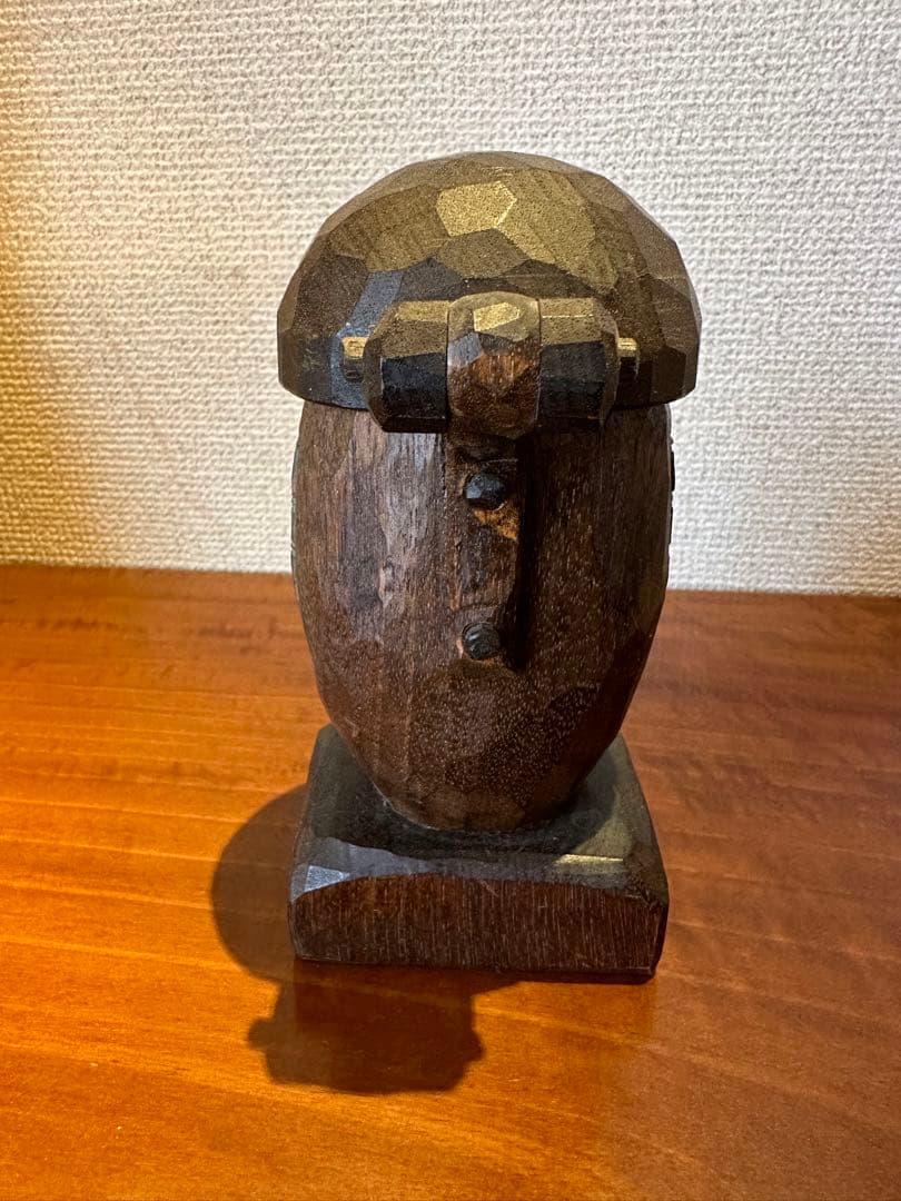 砂澤ビッキ　『木梟 煙草入れ』 ビッキデザイン フクロウ アイヌ美術 木彫