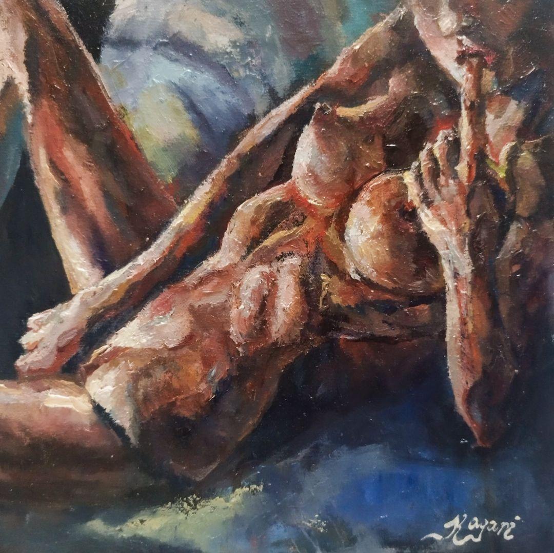 S3 油彩画 『艶舞焔影』 アート 原画 一点物 インテリア