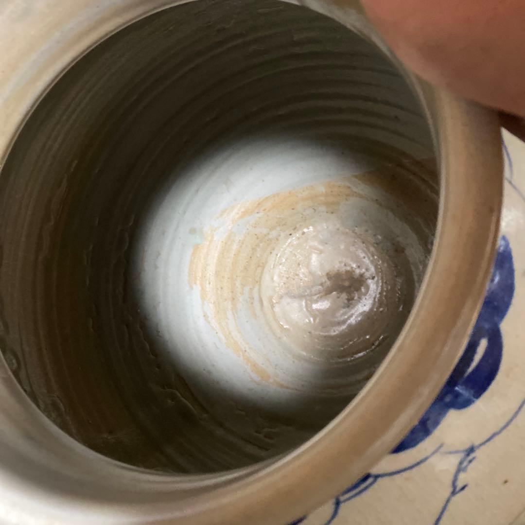 鶴雲文李朝ちょうちん壺34cm