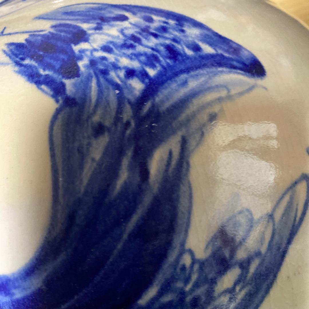 鶴雲文李朝ちょうちん壺34cm