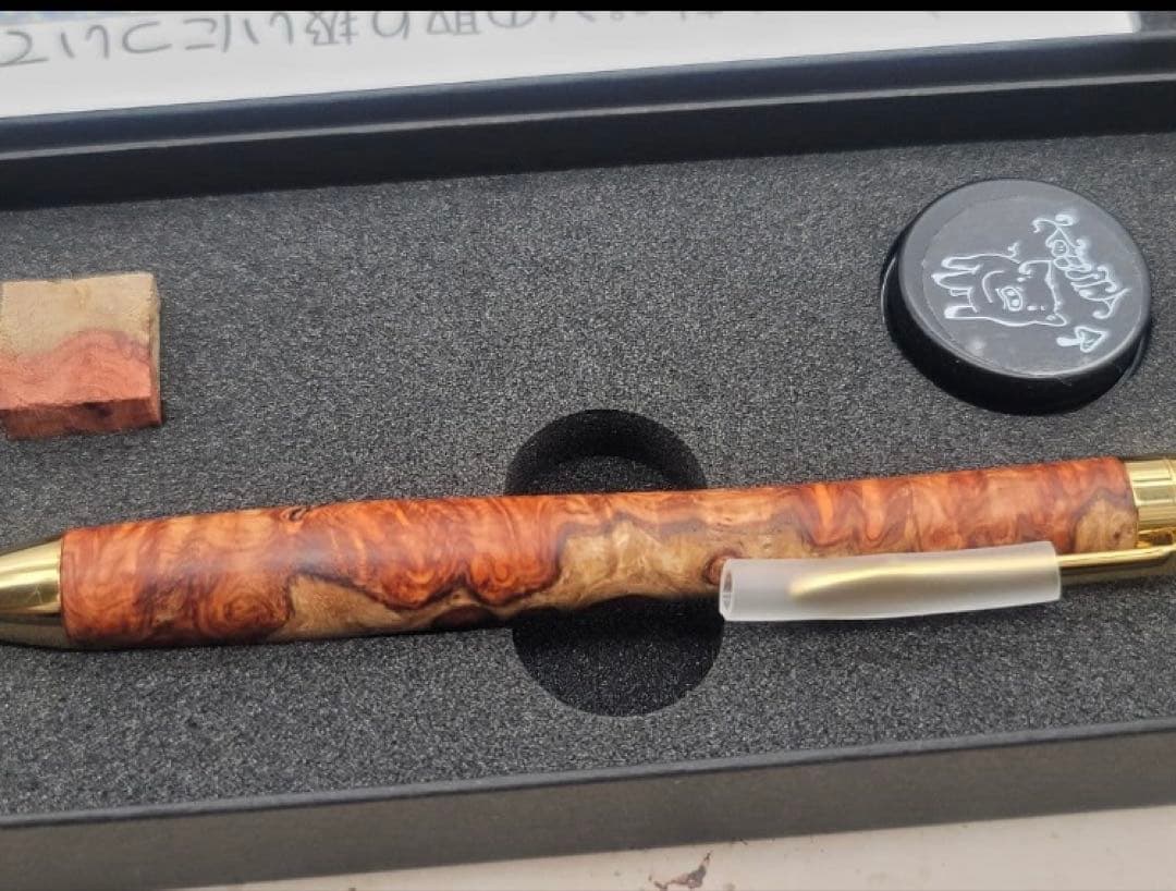 極上花梨瘤杢　紅白　新品　こぶた工房　シャープペンシル0.5