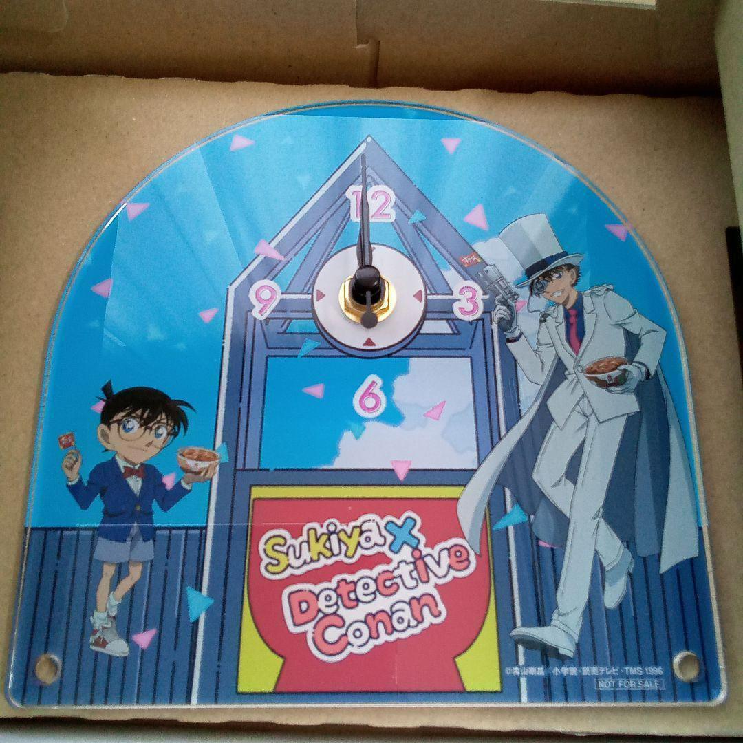 すき家 名探偵コナン 置時計 アクリルクロック レア 怪盗キッド 江戸川コナン