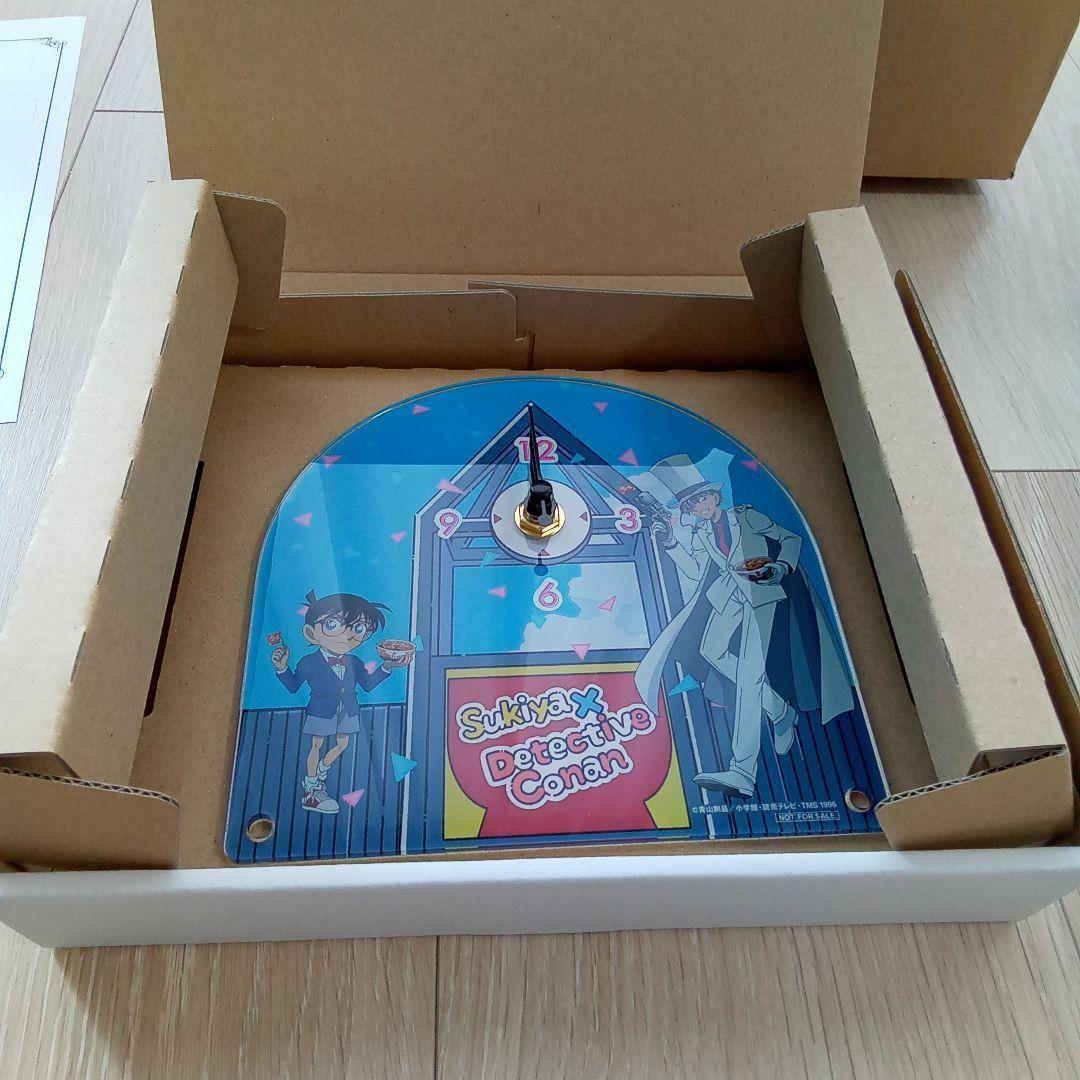 すき家 名探偵コナン 置時計 アクリルクロック レア 怪盗キッド 江戸川コナン