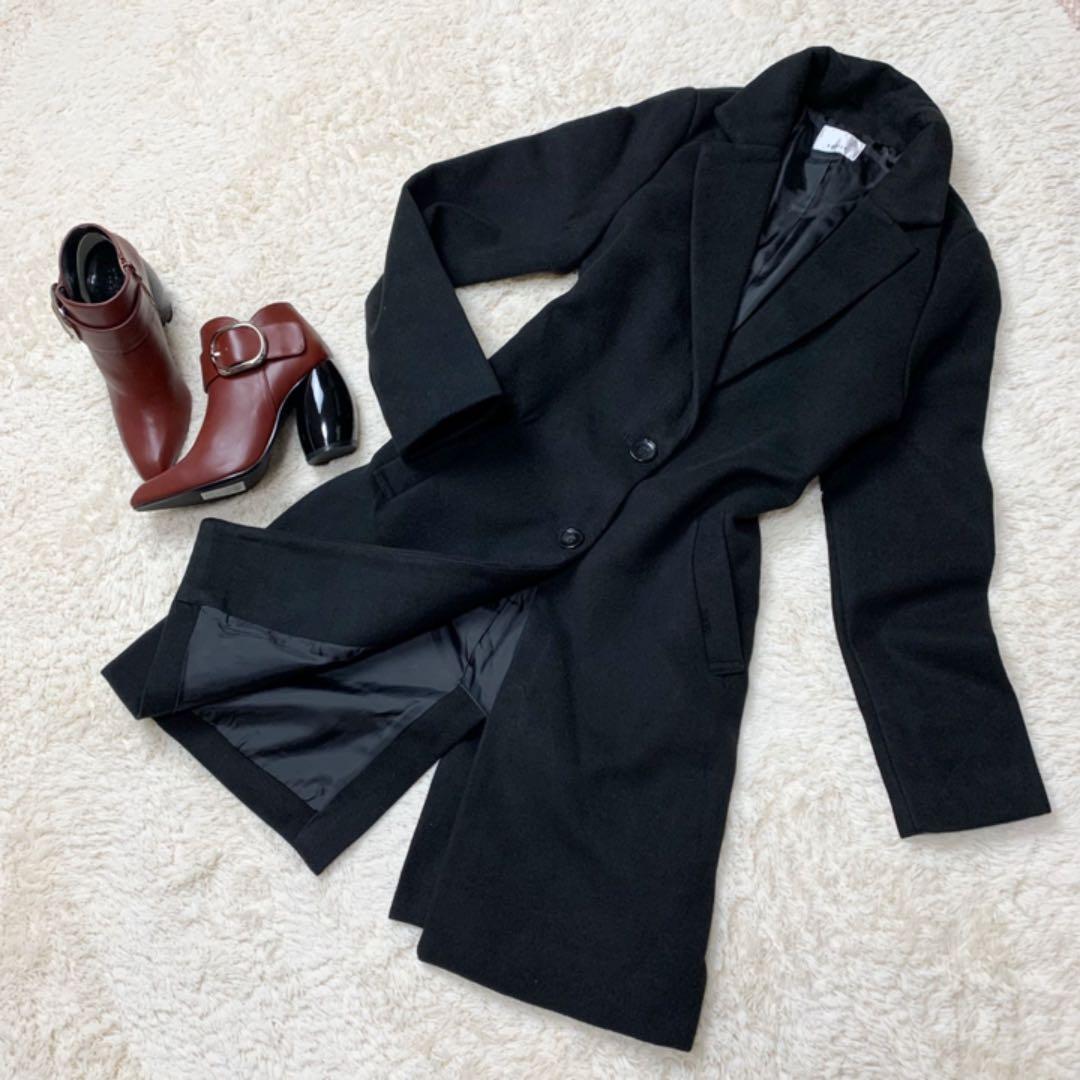 EGOIST エゴイスト　チェスターコート　レディース美シルエットブラックコート