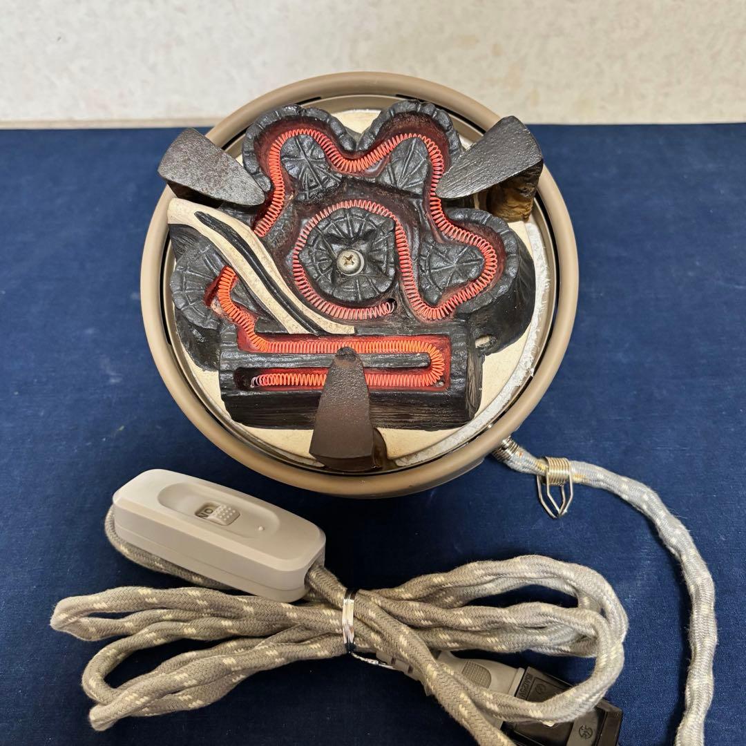 風炉 茶釜 電熱器 唐銅鬼面風炉 藤兵衛造 野々田電熱器 敷板 釜環 茶道具