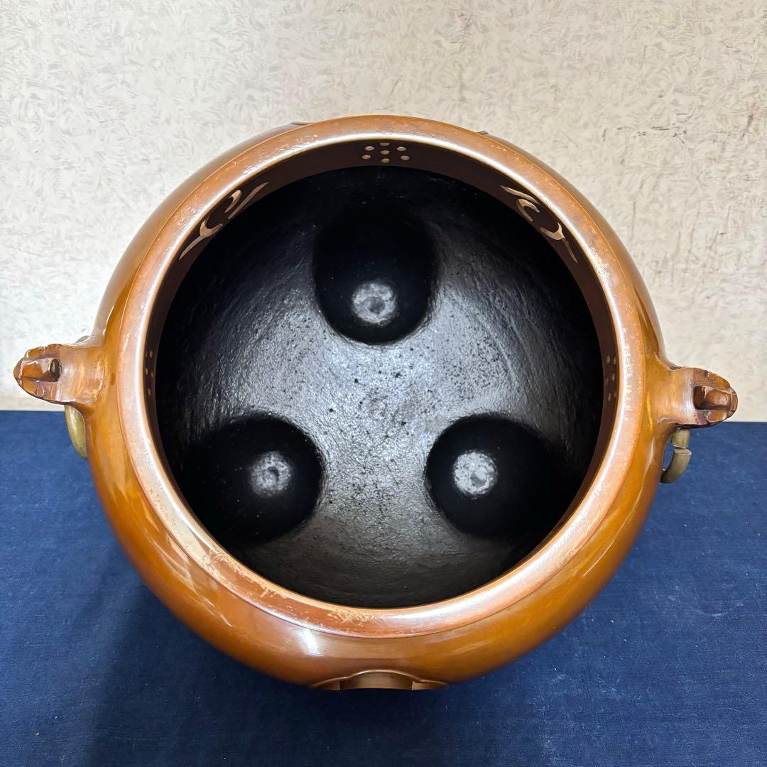 風炉 茶釜 電熱器 唐銅鬼面風炉 藤兵衛造 野々田電熱器 敷板 釜環 茶道具