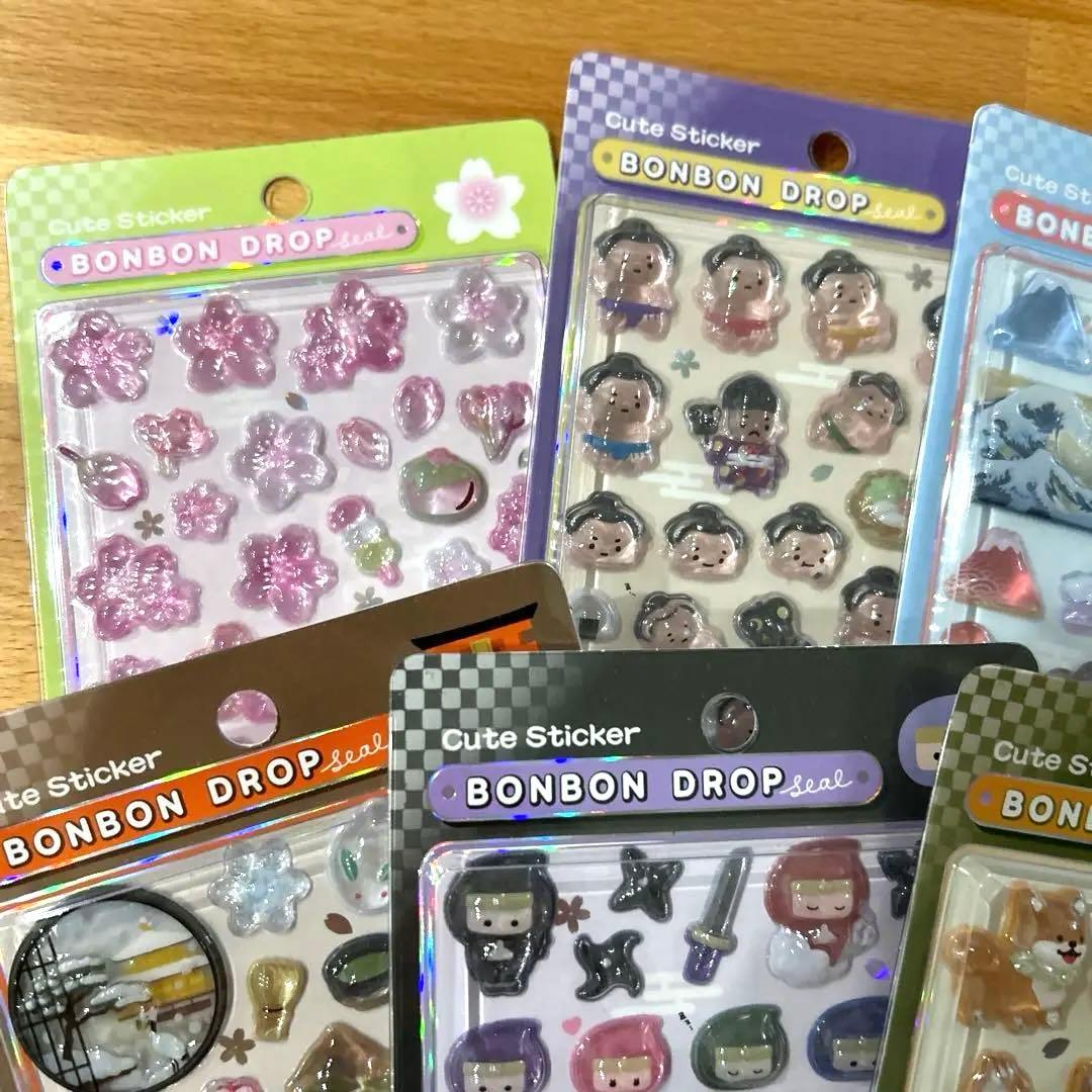 ボンボンドロップシール 10枚セット和柄