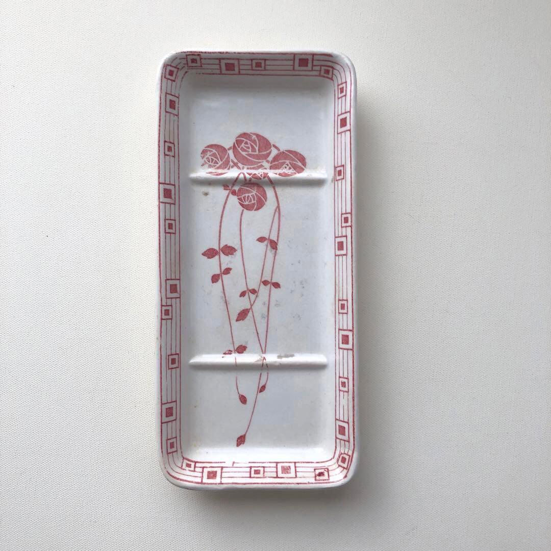 古いソープデイッシュ　クレイユエモントロー　フランス　アンティーク　no.101