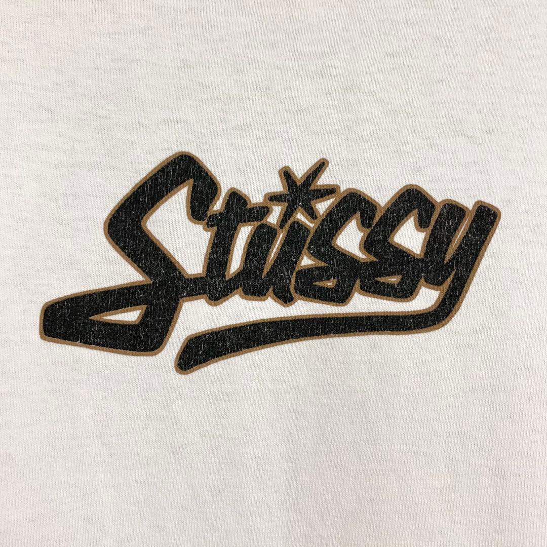 80s 後期 STUSSY 黒タグ USA製 cursive 筆記体 Tシャツ