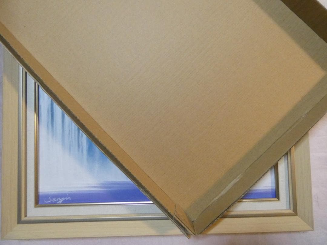 油絵　風景画　千住博　ウォーターフォール　額付き　手描き　肉筆