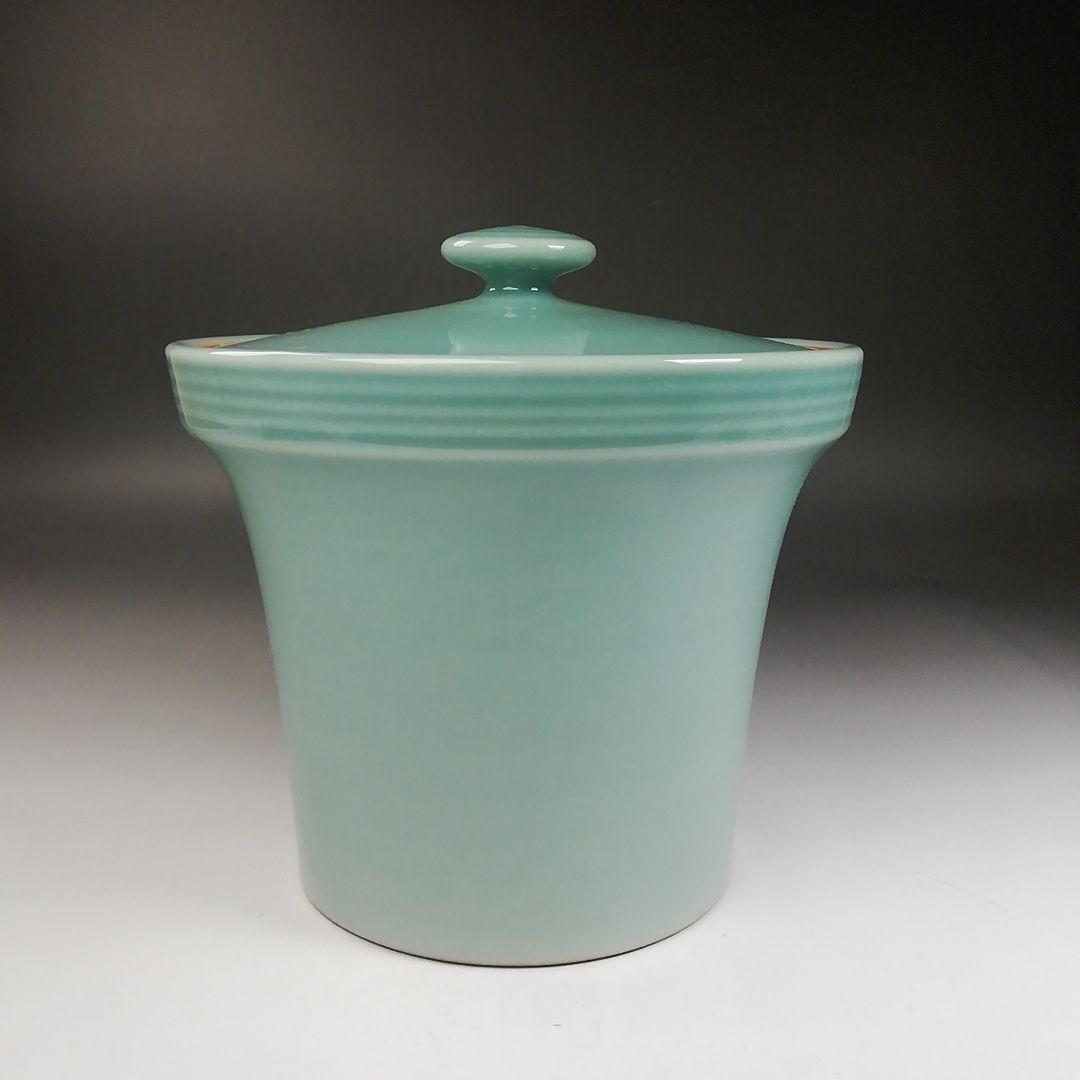 Ｗ１１８　水指　『青磁　末広』『藤山 造』　共箱　茶道具