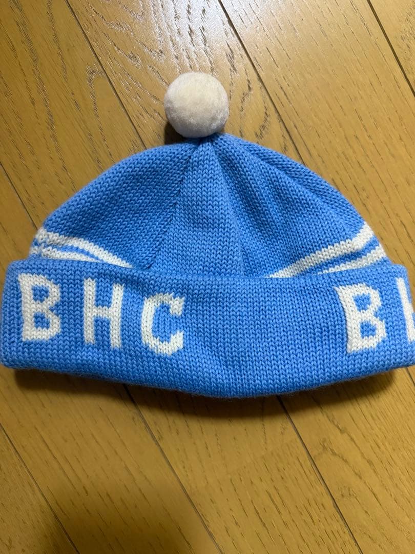 水色 BOATHOUSEニット帽 ポンポン付き